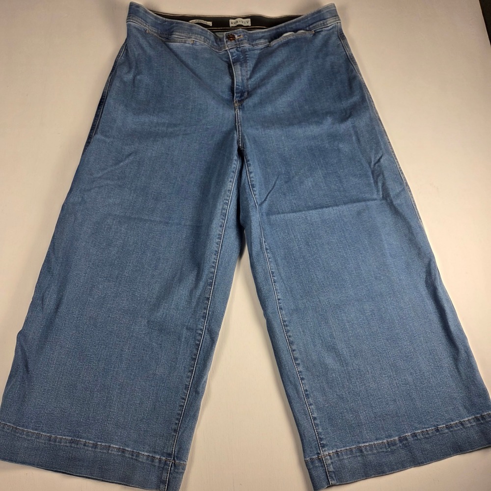 Ava & Viv High Rise Smart Wide Leg Jeans Blue Denim Plus Size 18 Y2K Boho